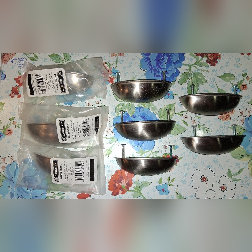 8 Satin Nickel Cabinet Cup Pulls 3"